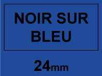 Marque 123encre remplace Brother TZe-551 ruban 24 mm - noir sur bleu