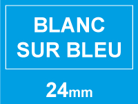 Marque 123encre remplace Brother TZe-555 cassette à ruban 24 mm - blanc sur bleu