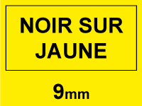 Marque 123encre remplace Brother TZe-621 ruban 9 mm - noir sur jaune 080415