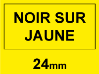 Marque 123encre remplace Brother TZe-651 cassette à ruban 24 mm - noir sur jaune