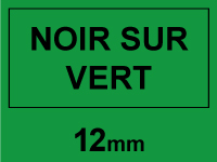 Marque 123encre remplace Brother TZe-731 ruban 12 mm- noir sur vert