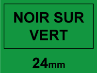 Marque 123encre remplace Brother TZe-751 ruban 24 mm - noir sur vert