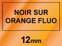 Brother Marque 123encre remplace Brother TZe-B31 ruban 12 mm- noir sur orange fluo TZeB31C 080649