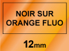 Marque 123encre remplace Brother TZe-B31 ruban 12 mm- noir sur orange fluo