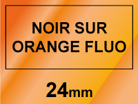 Marque 123encre remplace Brother TZe-B51 ruban 24 mm - noir sur orange fluo