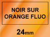 Marque 123encre remplace Brother TZe-B51 ruban 24 mm - noir sur orange fluo