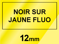 Brother Marque 123encre remplace Brother TZe-C31 ruban 12 mm- noir sur jaune fluo TZeC31C 080653