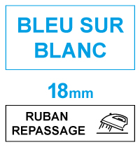 Marque 123encre remplace Brother TZe-FA4 cassette à ruban textile 18 mm- bleu sur blanc