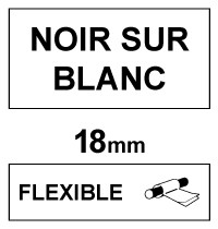 Brother Marque 123encre remplace Brother TZe-FX241 ruban ID flexible 18 mm- noir sur blanc TZEFX241C 080819 - 1