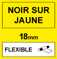 Brother Marque 123encre remplace Brother TZe-FX641 cassette à ruban Flexi ID 18 mm- noir sur jaune TZeFX641C 080831 - 1