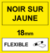 Marque 123encre remplace Brother TZe-FX641 cassette à ruban Flexi ID 18 mm- noir sur jaune