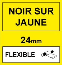 Brother Marque 123encre remplace Brother TZe-FX651 cassette à ruban Flexi ID 24 mm - noir sur jaune TZEFX651C 080833 - 1