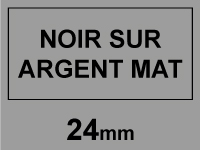 Brother Marque 123encre remplace Brother TZe-M951 ruban 24 mm - noir sur argent mat TZeM951C 080385