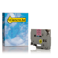Brother Marque 123encre remplace Brother TZe-MQE31 ruban 12 mm- noir sur rose pastel TZEMQE31C 080873