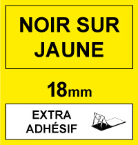 Brother Marque 123encre remplace Brother TZe-S641 ruban à forte adhérence 18 mm- noir sur jaune TZeS641C 080687 - 1