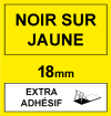 Marque 123encre remplace Brother TZe-S641 ruban à forte adhérence 18 mm- noir sur jaune