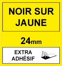 Brother Marque 123encre remplace Brother TZe-S651 ruban à forte adhérence 24 mm - noir sur jaune TZeS651C 080689 - 1