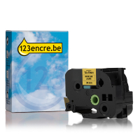 Marque 123encre remplace Brother HSe-631E ruban thermorétractable 12 mm - noir sur jaune 350641