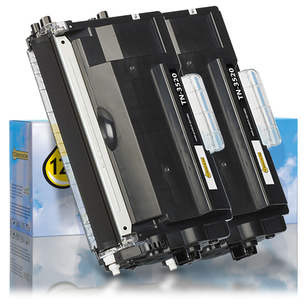 Marque 123encre remplace Brother TN-3520 toner extra haute capacité double pack - noir 051095 - 1