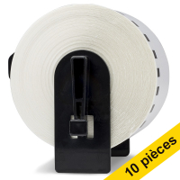 Brother Offre: 10x marque 123encre remplace Brother DK-44205 rouleau de papier amovible  - blanc DK44205C 650536
