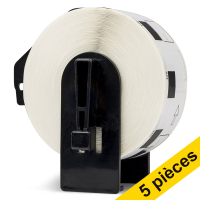 Brother Offre: 5x marque 123encre remplace Brother DK-11221 rouleau d'étiquettes carrées  - blanc DK11221C 650553