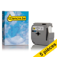 Brother Offre: Marque 123encre remplace 5x Brother M-K231SBZ ruban de démarrage non laminé 12 mm  - noir sur blanc MK231SBZC 650691