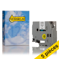 Offre: Marque 123encre remplace 5x Brother TZe-FX211 Flexi ID ruban 6 mm - noir sur blanc 650697