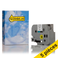 Offre: Marque 123encre remplace 5x Brother TZe-FX251 ruban Flexi ID 24 mm  - noir sur blanc