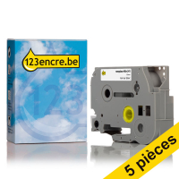 Offre: Marque 123encre remplace 5x ruban thermorétractable Brother HSe-241 noir sur blanc 18 mm