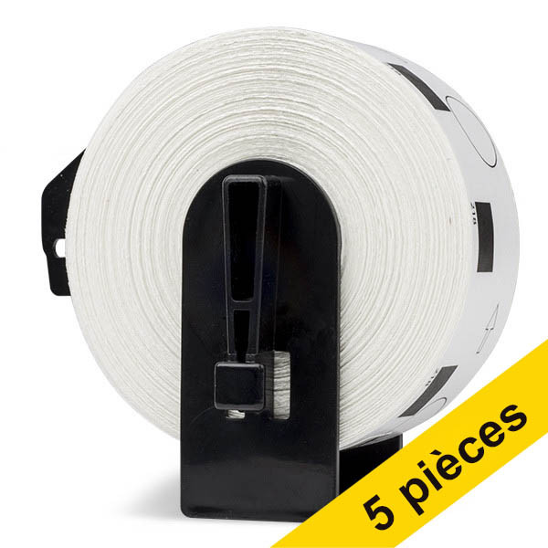 Offre : 5x Marque 123encre remplace Brother DK-11218 étiquettes rondes - blanc 653064 - 1