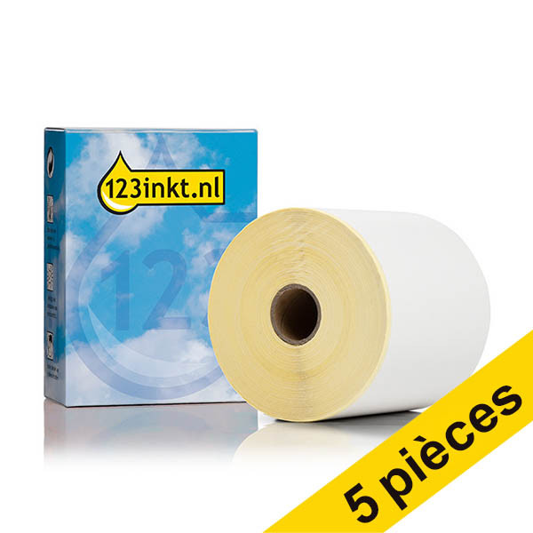 Offre : 5x marque 123encre remplace Brother BDE-1J000102-102 étiquette linerless thermique continu 102 mm x 56,4 m 650846 - 1