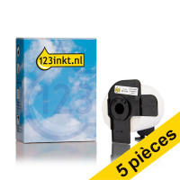 Offre : 5x marque 123encre remplace Brother DK-11234 étiquettes adhésives pour badge nominatif - noir sur blanc 650847