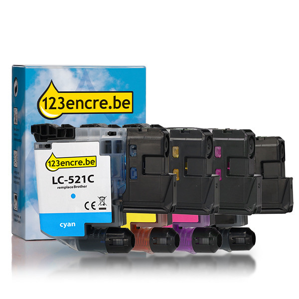 Offre : marque 123encre remplace Brother LC-521 - noir + 3 couleurs 051537 - 1