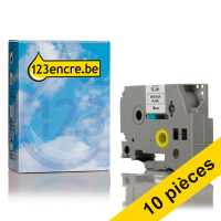 Brother Offre : 10x Marque 123encre remplace Brother TZe-241 ruban 18 mm - noir sur blanc TZe241C 650784