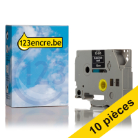 Brother Offre : 10x Marque 123encre remplace Brother TZe-335 ruban 12 mm - blanc sur noir TZe335C 650791