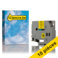 Brother Offre : 10x Marque 123encre remplace Brother TZe-631 ruban 12 mm - noir sur jaune TZe-631C 650792