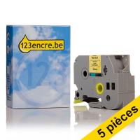 Brother Offre : Marque 123encre remplace 5x Brother TZe-C51 ruban 24 mm  - noir sur jaune fluo TZeC51C 650706