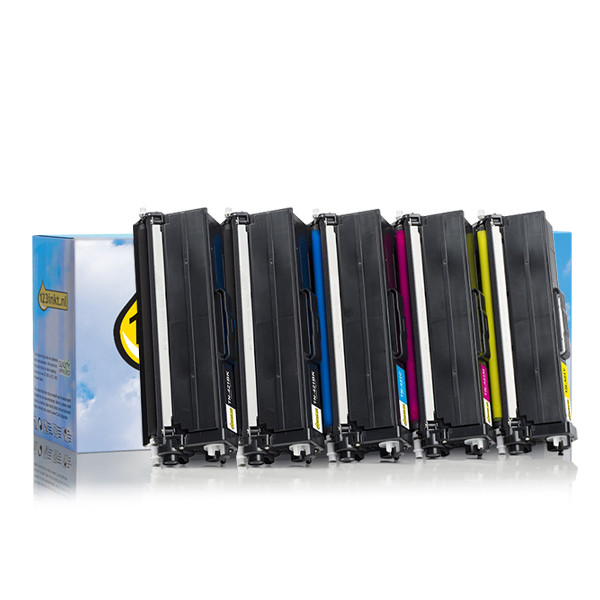 Brother Offre : Marque 123encre remplace Brother TN-421 BK / C / M / Y (2x noir + 3x couleur)  160697 - 1