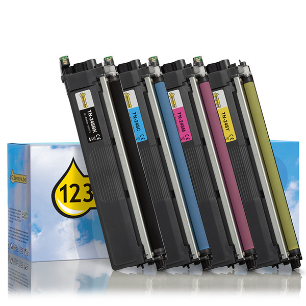 Brother Offre : marque 123encre remplace Brother TN-248 BK/C/M/Y - noir + 3 couleurs TN248VALC 130244 - 1