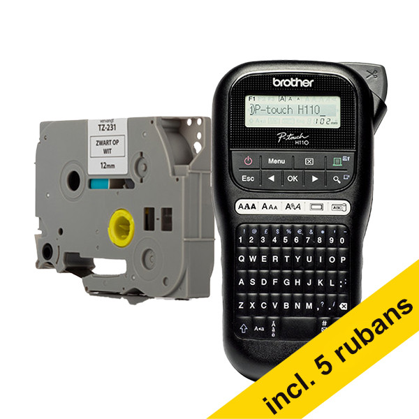 Brother PT-H110 système de lettrage (QWERTY) + 5 rubans noirs sur blanc 833462 - 1