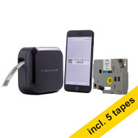 Brother PT-P710BT CUBE Plus système de lettrage noir + 5 rubans noirs sur blanc 833468