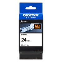 Brother STe-151 ruban pochoir 24 mm (d'origine) - noir sur transparent 080696