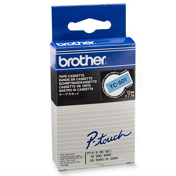 Brother TC-501 'extrême' cassette à ruban 12 mm (d'origine) - noir sur bleu TC-501 088852 - 1