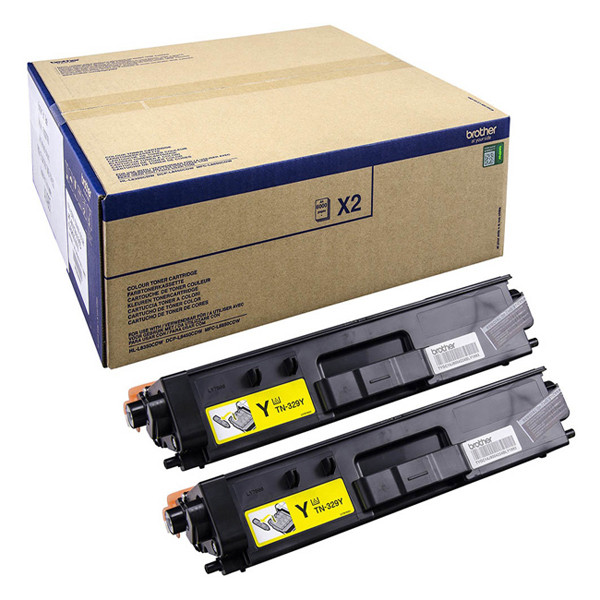 Brother TN-329Y toner duopack (d'origine) - jaune TN329YTWIN 051254 - 1