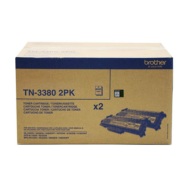 Brother TN-3380 toner duopack haute capacité (d'origine) - noir TN3380TWIN 051458 - 1