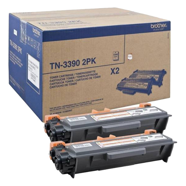 Brother TN-3390BK toner haute capacité duopack (d'origine) - noir TN3390TWIN 051256 - 1