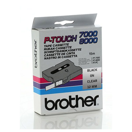 Brother TX-131 cassette à ruban 'extrême' 12 mm (d'origine) - noir sur transparent brillant TX131 080319 - 1
