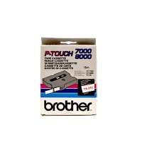 Brother TX-232 cassette à ruban 'extrême' 12 mm (d'origine) - rouge sur blanc brillant TX232 080236
