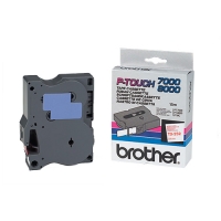 Brother TX-252 cassette à ruban 'extrême' 24 mm (d'origine) - rouge sur blanc brillant TX252 080244