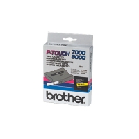 Brother TX-611 cassette à ruban 'extrême' 6 mm (d'origine) - noir sur jaune brillant TX611 080270